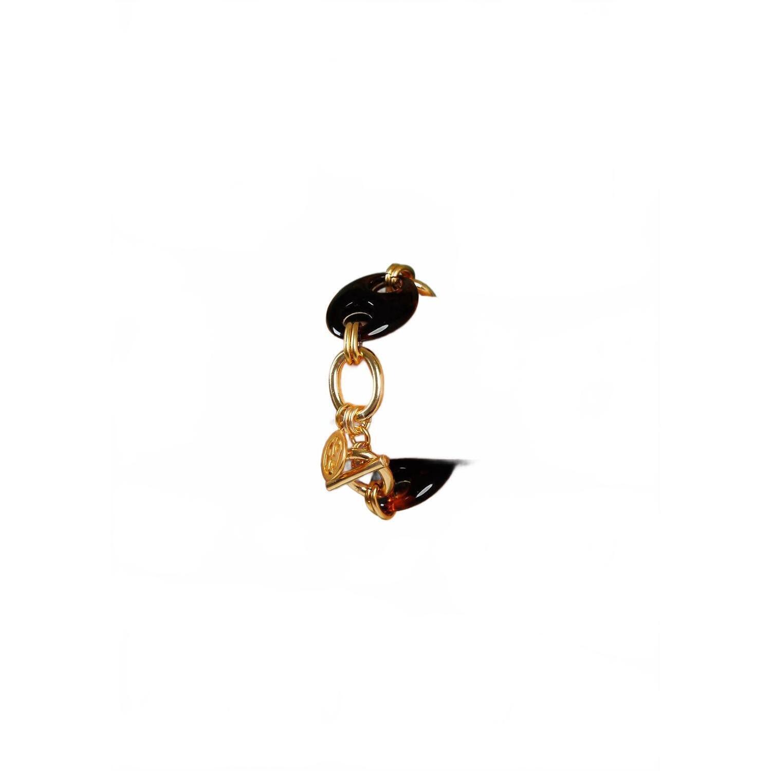 New Ben-Amun Womens Electroplated Chain Bracelet In Gold Chain And Tortoise 101$